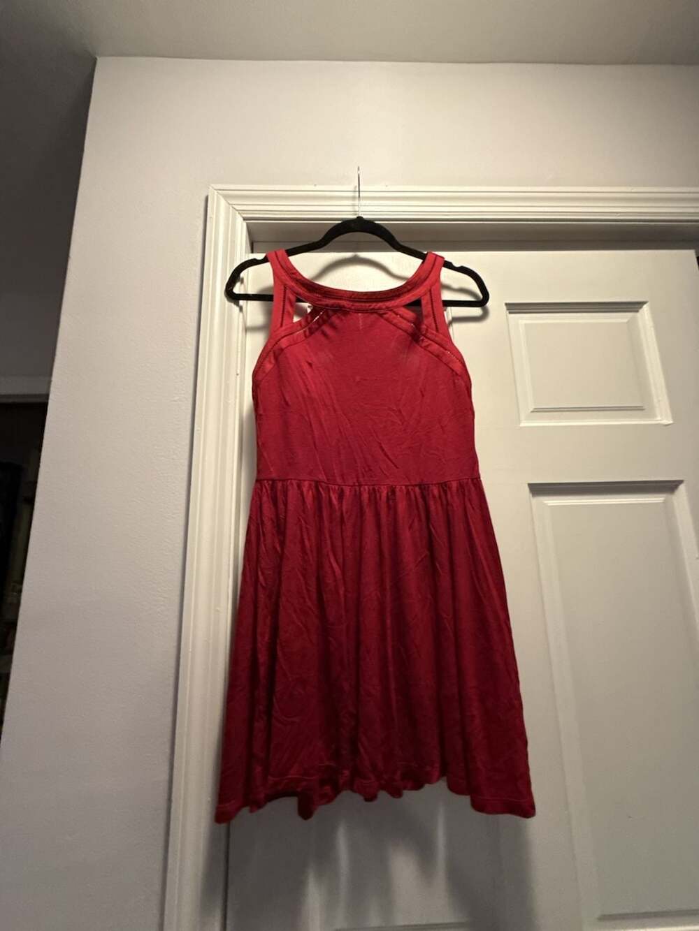 Moulinette Soeurs Anthropologie Tango Red Cut-Out Lace Dress